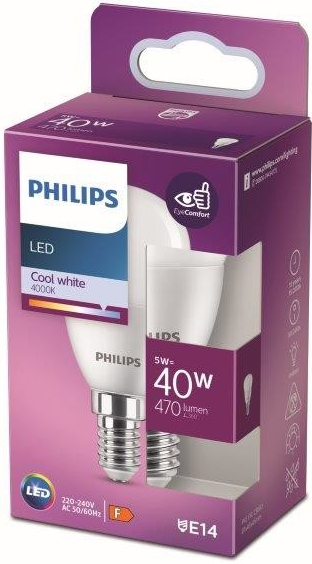 Philips klasik, 5,5W, E14, studená biela 8719514309562