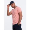 Ombre BASIC men's classic cotton tee-shirt with a v-neck - pink ružová S Ombre 5902228134411 Ombre BASIC men's classic cotton tee-shirt with a v-neck - pink ružová S Ombre 5902228134411