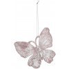 Sezónkovo Motýľ na vianočný stromček ružový 2 ks 11 cm Sezónkovo Motýľ na vianočný stromček ružový 2 ks 11 cm