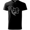 Border kólia obrys hlavy - Klasické pánske tričko vyššej gramáže - 2XL ( Čierna ) Border kólia obrys hlavy - Klasické pánske tričko vyššej gramáže - 2XL ( Čierna )