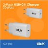Club3D Nabíječka, USB-C, Power Delivery 15V/2A, 2-pack, bílá CAC-3020 Club3D Nabíječka, USB-C, Power Delivery 15V/2A, 2-pack, bílá CAC-3020