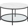 Konferenčný stolík okrúhly s mramorovým efektom, kovový rám Konferenčný stolík okrúhly s mramorovým efektom, kovový rám