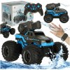 RC obojživelné vodotesné auto ovládané gestami rúk + 2 diaľkové ovládače modrej farby RC obojživelné vodotesné auto ovládané gestami rúk + 2 diaľkové ovládače modrej farby
