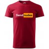 Sablio Tričko s potlačou Send nudes - červené 4XL Sablio Tričko s potlačou Send nudes - červené 4XL