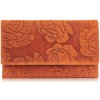 Paolo Peruzzi Dámska vintage kožená peňaženka veľká s kvetmi T-107-HOR | oranžová T-107-HOR Paolo Peruzzi Dámska vintage kožená peňaženka veľká s kvetmi T-107-HOR | oranžová T-107-HOR
