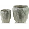 Mondex Sada 2 ks keramických květináčů NEVA MARBLE I zelená/šedá Mondex Sada 2 ks keramických květináčů NEVA MARBLE I zelená/šedá