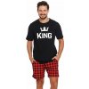 Krátke pánske pyžamo King čierne M Krátke pánske pyžamo King čierne M
