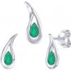 Silvego Strieborná súprava šperkov Daisy s pravým smaragdom - náušnice a prívesok FWS15255ER Silvego Strieborná súprava šperkov Daisy s pravým smaragdom - náušnice a prívesok FWS15255ER