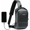 KONO Smart sling unisex crossbody batoh / taška - 5L - čierno - sivý KONO Smart sling unisex crossbody batoh / taška - 5L - čierno - sivý