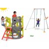 Smoby set preliezačka Multi-Activity Tower so šmykľavkou a hojdačka s kovovou konštrukciou 840201-1