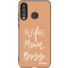 Picasee silikonový černý obal pro Huawei P30 Lite - Boss Mama Picasee silikonový černý obal pro Huawei P30 Lite - Boss Mama