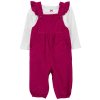 CARTER'S Set 2dielny nohavice s trakmi, tričko dl. rukáv Berry/White dievča 6m CARTER'S Set 2dielny nohavice s trakmi, tričko dl. rukáv Berry/White dievča 6m