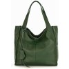 Genuine Leather MARCO MAZZINI Zelená kožená shopper kabelka Portofino Max Genuine Leather MARCO MAZZINI Zelená kožená shopper kabelka Portofino Max