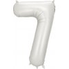 PartyDeco Balón Číslo 7 strieborný saténový 86 cm PartyDeco Balón Číslo 7 strieborný saténový 86 cm
