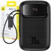 Powerbank Baseus QPow 2 30W 10000mAh s integrovanými káblami USB-C - čierny Powerbank Baseus QPow 2 30W 10000mAh s integrovanými káblami USB-C - čierny
