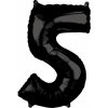 Amscan Fóliový balón narodeninové číslo 5 čierny 66cm Amscan Fóliový balón narodeninové číslo 5 čierny 66cm