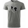 Border kólia obrys hlavy - Klasické pánske tričko vyššej gramáže - XS ( Tmavosivý melír ) Border kólia obrys hlavy - Klasické pánske tričko vyššej gramáže - XS ( Tmavosivý melír )