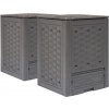 Zahradní kompostéry 2 ks hnědé 60x60x83 cm 600 l plast ratan Hnědá 278917 Zahradní kompostéry 2 ks hnědé 60x60x83 cm 600 l plast ratan Hnědá 278917