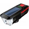 Verk 14491 USB LED svetlo na bicykel s klaksónom a solárnym nabíjaním, červené Verk 14491 USB LED svetlo na bicykel s klaksónom a solárnym nabíjaním, červené
