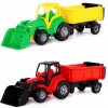 Polesie Traktor s lyžicou a prívesom Majster, čierno-červený