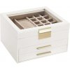 Songmics Šperkovnica Elegant, 23,1x13,5x20,3 cm, biela/béžová Songmics Šperkovnica Elegant, 23,1x13,5x20,3 cm, biela/béžová