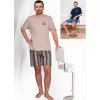 Regina Dream pánské pyžamo krátké béžové Regina Dream pánské pyžamo krátké béžové