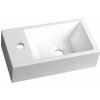 Sapho SMALL AMAROK liaty mramor umývadlo 40x22cm, biele, batéria vľavo AR400 Sapho SMALL AMAROK liaty mramor umývadlo 40x22cm, biele, batéria vľavo AR400
