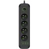 Predlžovací kábel 4x230V s 3xUSB A a 1xUSB C čierny 3m Predlžovací kábel 4x230V s 3xUSB A a 1xUSB C čierny 3m