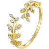 For Silver Prsteň Zlatá vetvička so zirkónmi - Striebro 925 For Silver Prsteň Zlatá vetvička so zirkónmi - Striebro 925