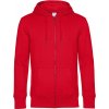 B&C | KING Zipped Hood, Pánska mikina s kapucňou, červená, XS B&C | KING Zipped Hood, Pánska mikina s kapucňou, červená, XS