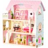 ECOTOYS Drevený domček pre bábiky rozprávková rezidencia 71 cm