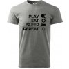Stolný tenis - eat sleep - Klasické pánske tričko vyššej gramáže - 3XL ( Tmavosivý melír ) Stolný tenis - eat sleep - Klasické pánske tričko vyššej gramáže - 3XL ( Tmavosivý melír )