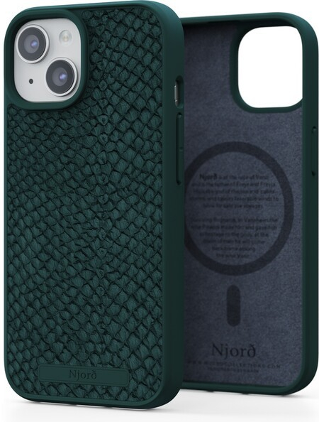 Púzdro NJORD Salmon Leather Magsafe iPhone 15 zelené