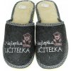 Dámske čierne filcové papuče Najlepšia Učiteľka Dámske čierne filcové papuče Najlepšia Učiteľka
