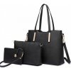 Miss Lulu Kabelka - kabelka cez rameno + crossbody kabelka s taštičkou, čierna Miss Lulu Kabelka - kabelka cez rameno + crossbody kabelka s taštičkou, čierna