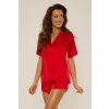 Cordelia Krátke saténové pyžamo červené
