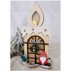 Drevená LED dekorácia - domček sviečka s venčekom a rolničkou Drevená LED dekorácia - domček sviečka s venčekom a rolničkou