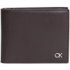 Calvin Klein Pánska kožená peňaženka Metal Ck Bifold 5CC W/Coin /Hnedá