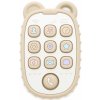 Malý Ježko silikon hryzadlo Pop It 2v1 Smartfón Pastel Beige