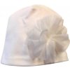 Jarná čiapka pre bábätko biela s tylovým kvietkom, veľ. 62 Jarná čiapka pre bábätko biela s tylovým kvietkom, veľ. 62