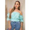 Mint blouse without shoulders tyrkysová 5907302233165 Mint blouse without shoulders tyrkysová 5907302233165