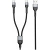 DeTech DE-52UCC dátový kábel, 2v1, USB na 2× Type-C, 1.0 m – čierna DeTech DE-52UCC dátový kábel, 2v1, USB na 2× Type-C, 1.0 m – čierna