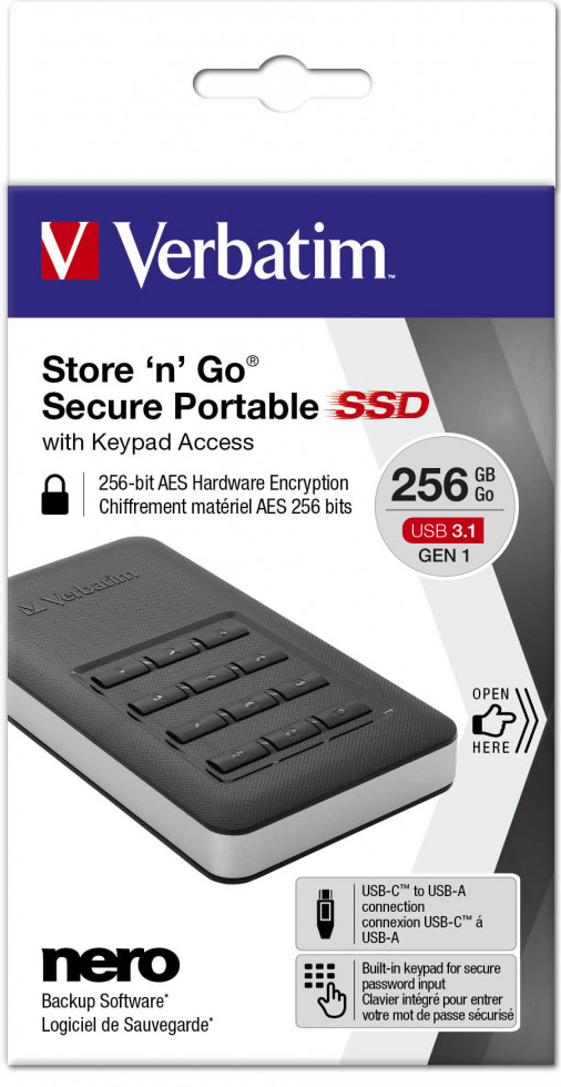 Verbatim Store \'n\' Go Secure 256GB, USB 3.1, 53402