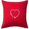 Stetoskop srdce - Vankúš 50x50 - 50x50 - Vrátane výplne ( Červená ) Stetoskop srdce - Vankúš 50x50 - 50x50 - Vrátane výplne ( Červená )