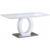 Tempo Kondela Jedálenský stôl, biela vysoký lesk/oceľ, 150x80 cm, ZARNI Tempo Kondela Jedálenský stôl, biela vysoký lesk/oceľ, 150x80 cm, ZARNI