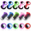 Šperky eshop - Plug do ucha UV, Ying Yiang znak, mramorový C7.18 - Hrúbka: 6 mm , Farba piercing: Modrá Šperky eshop - Plug do ucha UV, Ying Yiang znak, mramorový C7.18 - Hrúbka: 6 mm , Farba piercing: Modrá
