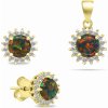 Brilio Silver Pozlátený set šperkov so zirkónmi a opálom SET231YBC (prívesok, náušnice) Brilio Silver Pozlátený set šperkov so zirkónmi a opálom SET231YBC (prívesok, náušnice)