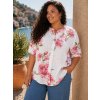 Fashionweek dámska bavlnená blúzka Plus Size s kvetinovým vzorom K1088-1 biela