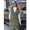 DStreet dámska dlhá prešívaná vesta zelená