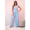 Kesi Włoski Dámska kombinéza bez rukávov so širokými nohavicami a ozdobnými gombíkmi modrý svetlomodrá One size Kesi Włoski 5907302893529 Kesi Włoski Dámska kombinéza bez rukávov so širokými nohavicami a ozdobnými gombíkmi modrý svetlomodrá One size Kesi Włoski 5907302893529